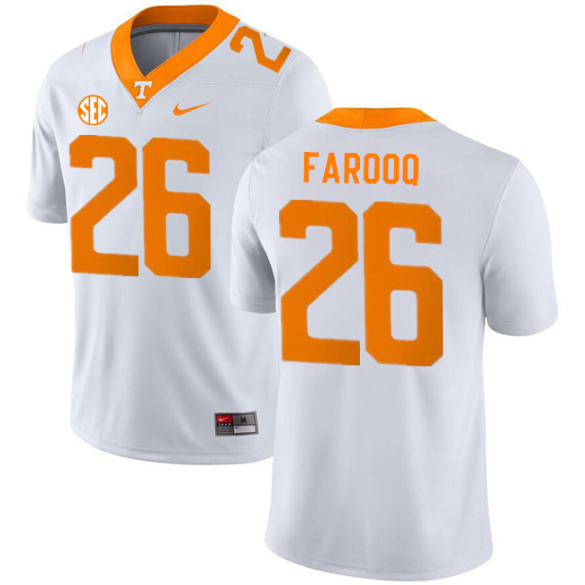 Men #26 Edrees Farooq Tennessee Volunteers College Football Jerseys Stitched-White